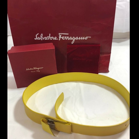 Salvatore Ferragamo Womens Belt Leather Yellow 41 main image 5